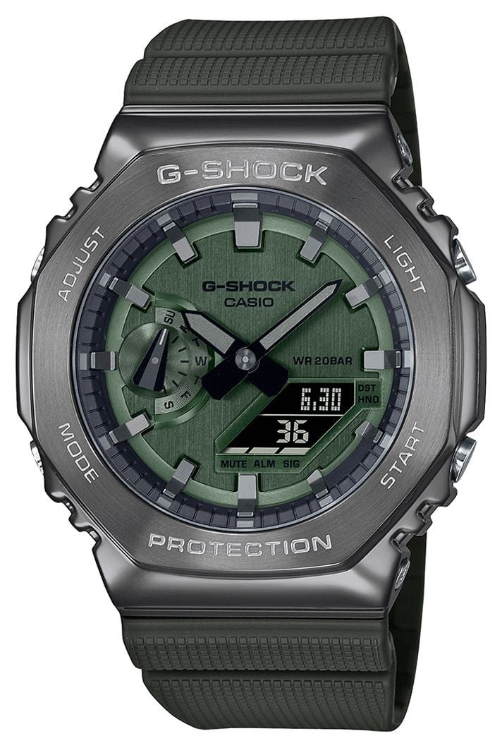 Casio G-Shock Green Dial Green Resin Strap GM-2100B-3AER Watch