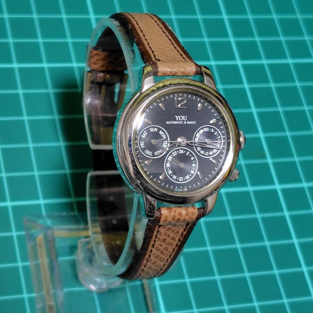 Orient YOU R102 Watch Wristwatch Black Dial Stainless Steel 18cm Rare