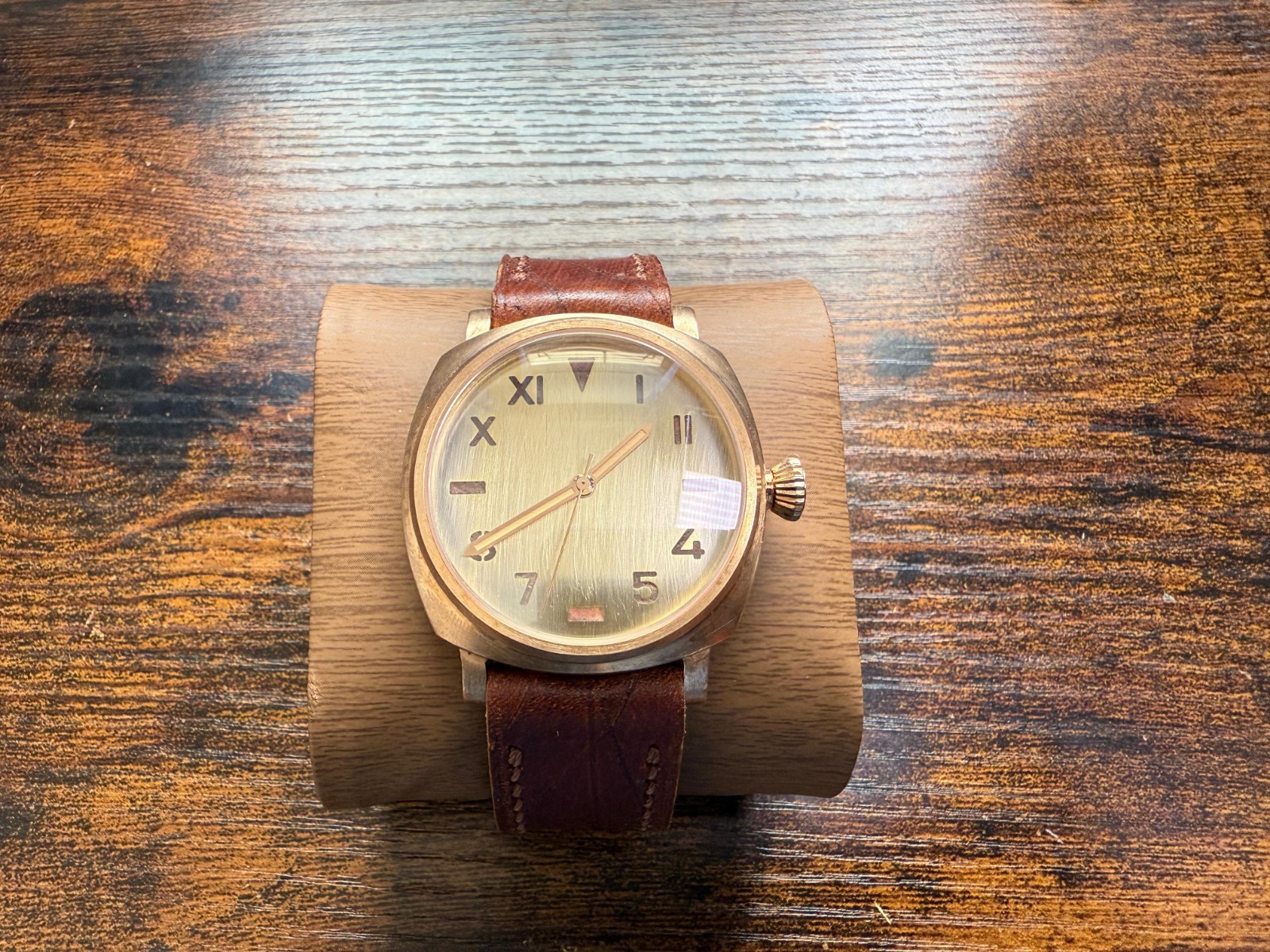 Bespoke bronze built Watch Nh35 Automatic Movement Handmade strap