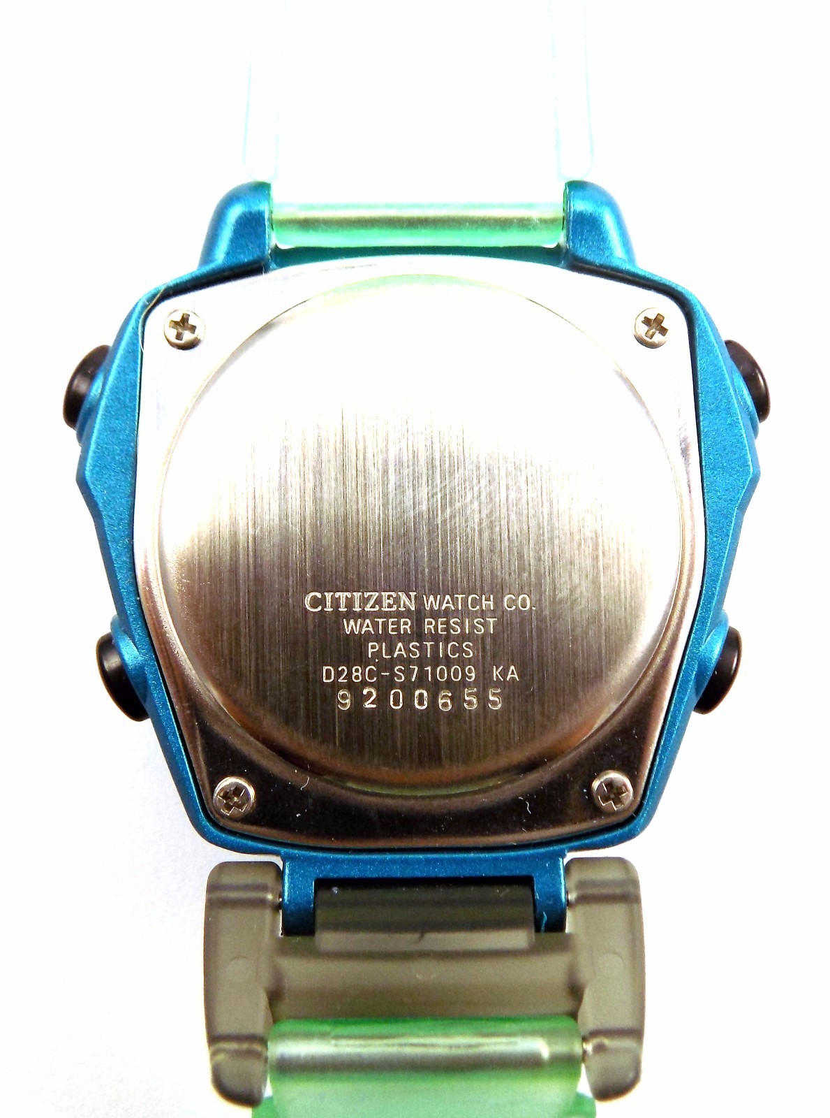 CITIZEN INDEPENDENT Digital Watch CTZ-7004 Aqua Green Blue Quirky Retro 90s NOS