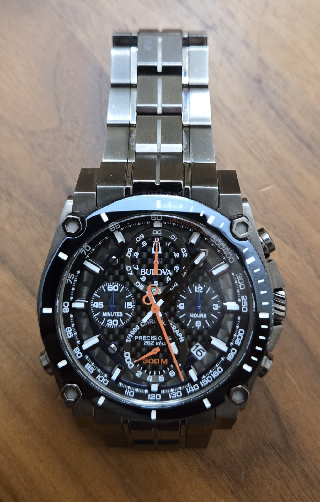 Bulova Icon Precisionist Chronograph 300M Diver 46mm Grey Dial Mens Watch 98B343
