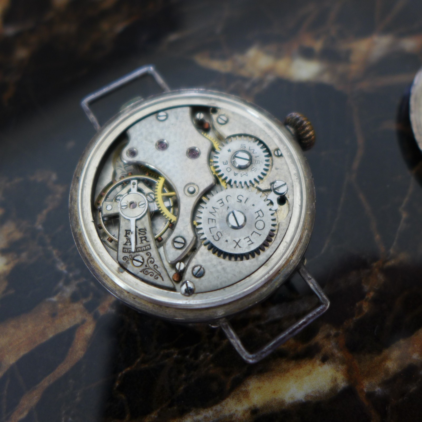 A WW1 1917-18 BRITISH MILITARY ROLEX “ASPREY”OFFICERS TRENCH SILVER HALF HUNTER