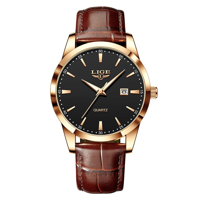 Luxury Men’s Watch Waterproof Quartz Date Luminous Business Leather Wristwatch