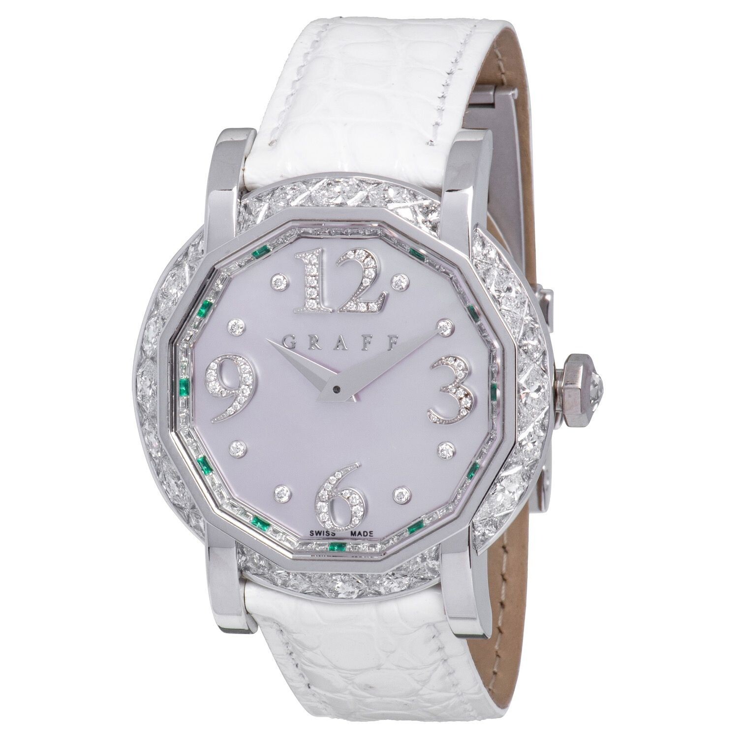 Graff Ladies White Gold 38mm Diamond Case Watch GS38WGDMPPL