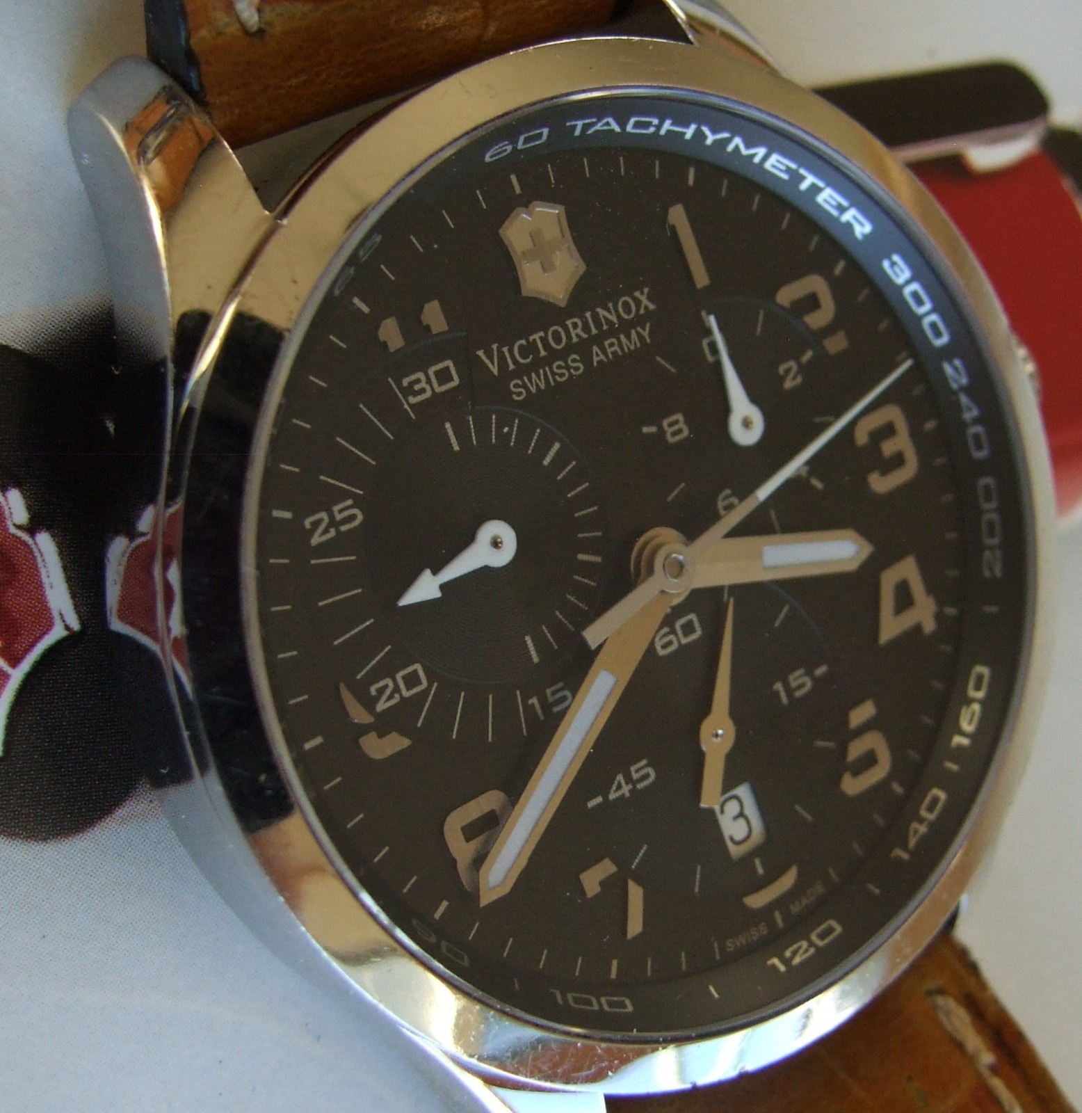 VictorINOX SWISS ARMY+Men’s ALLIANCE CHRONOGRAPH+Sapphire+42mm+OEM Leather Band