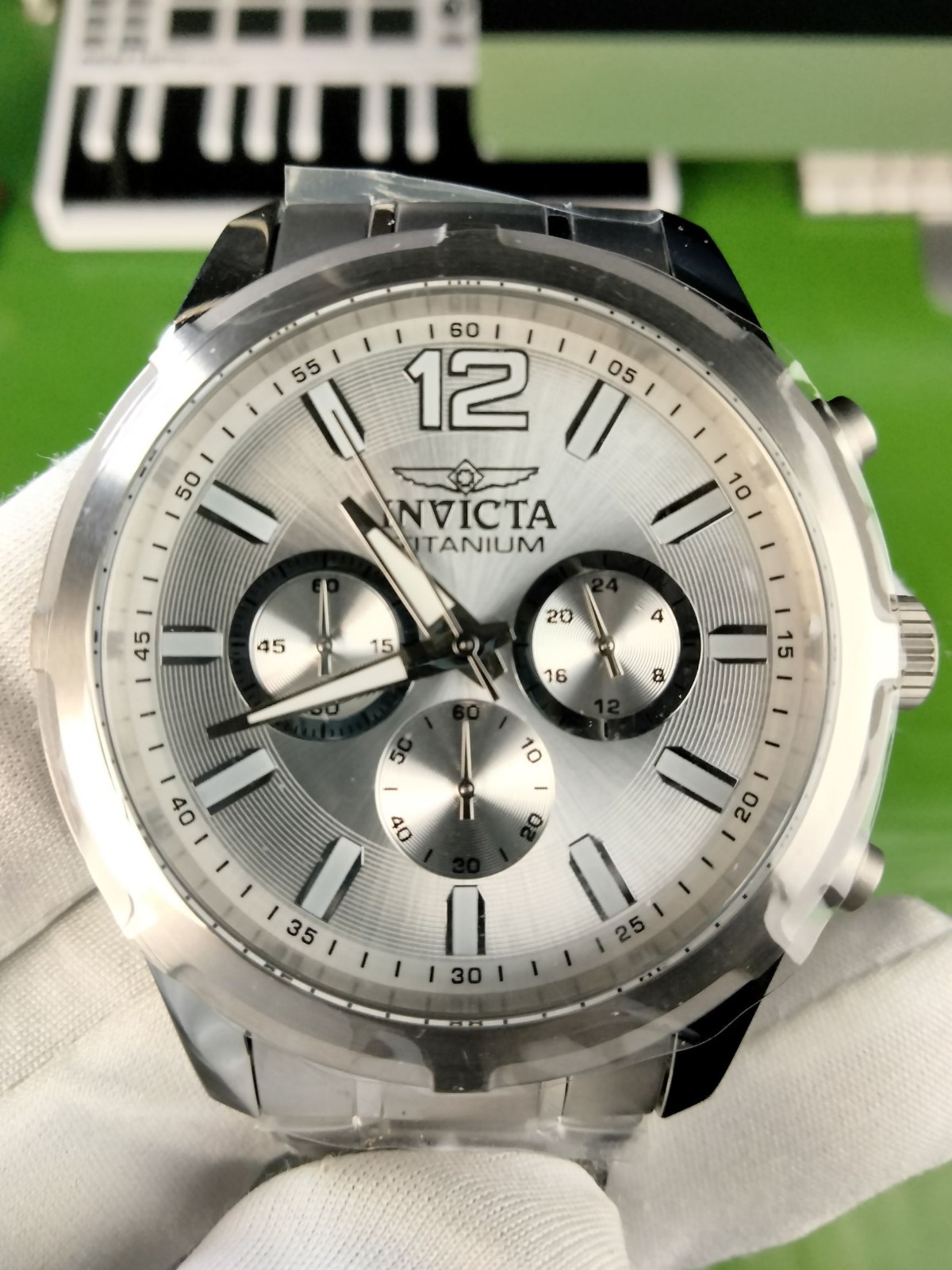 Invicta 47510 TI-22 Titanium Men 44.5 mm Chronograph Silver Quartz Watch WR 50 M