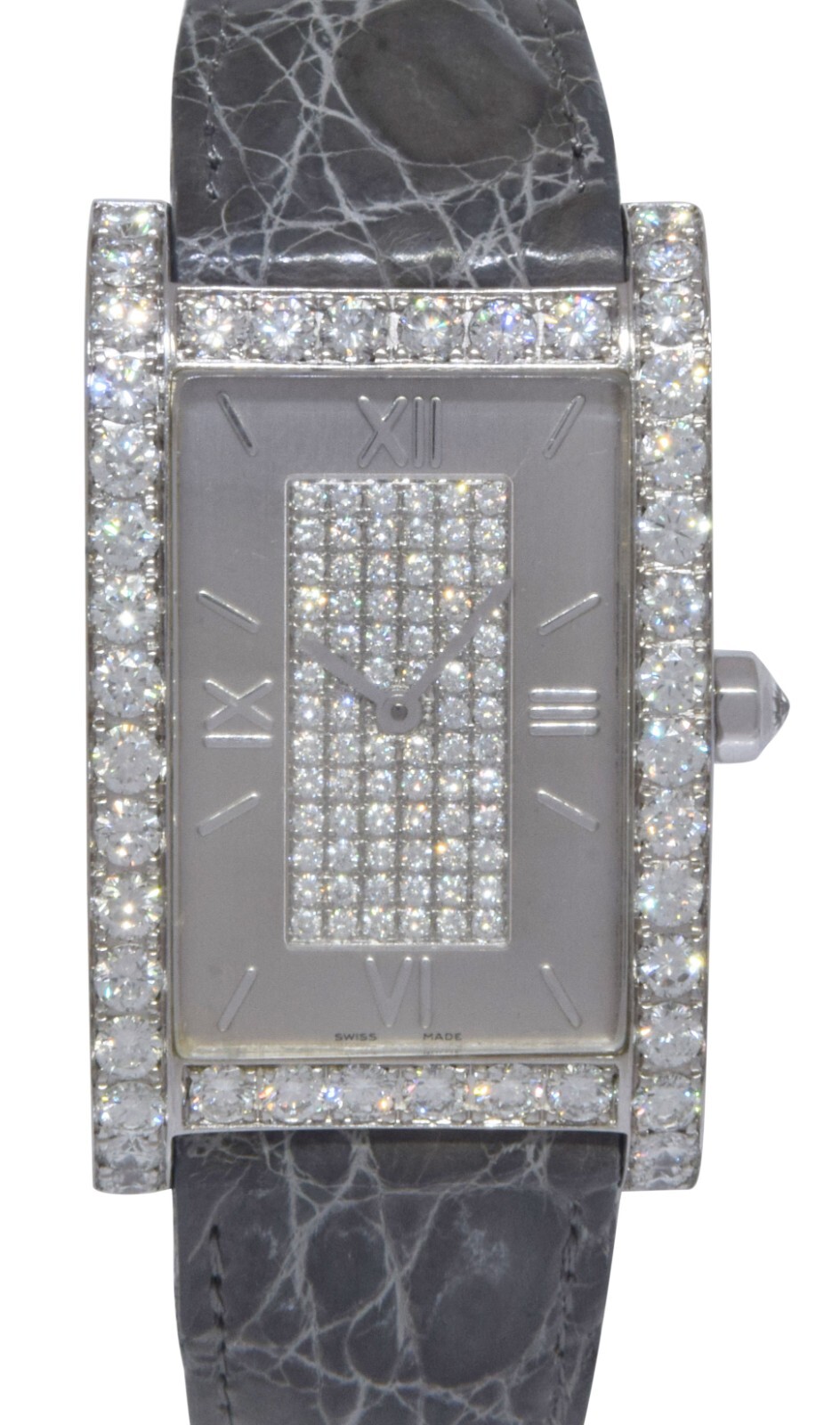 Graff G XXVIII 18k White Gold & Diamond Dial Bezel Ladies Quartz Watch