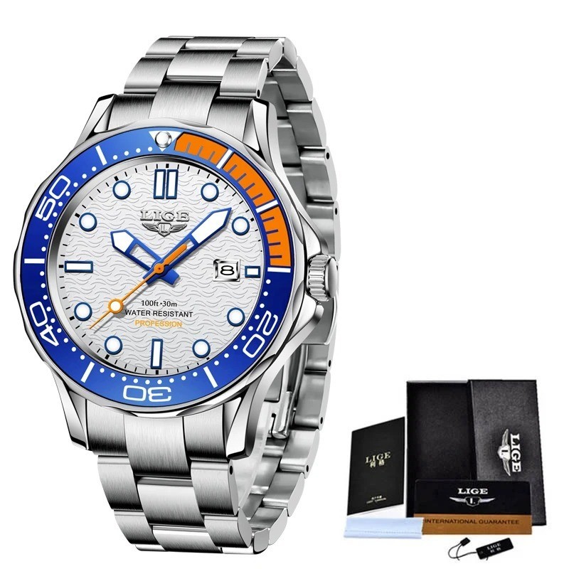 2025 LIGE New Business Mens Watches Top Brand Luxury Dive Watch For Men Waterpro