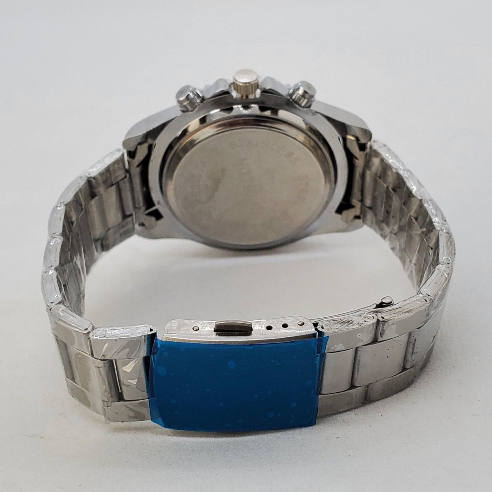 Men’s Watch 40MM Black Gray Dial Date Indicator Gray Bracelet Band 7.5″ Wrist