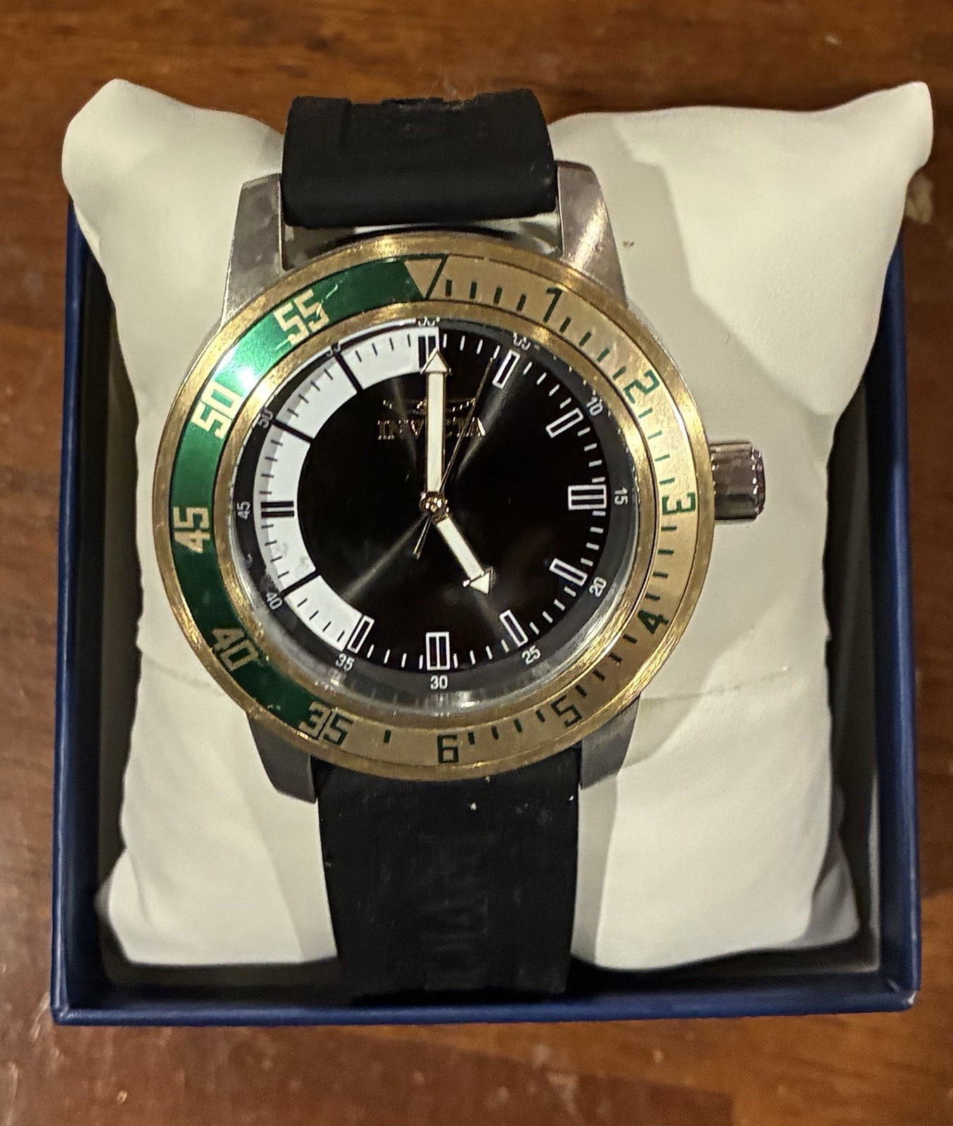 Invicta Specialty Compass Men’s Quartz Watch 45mm Black Dial Silicone Strap Box
