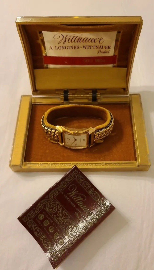 Wittnauer Women’s Vintage Rectangle 14k Gold Watch w/ Box Papers