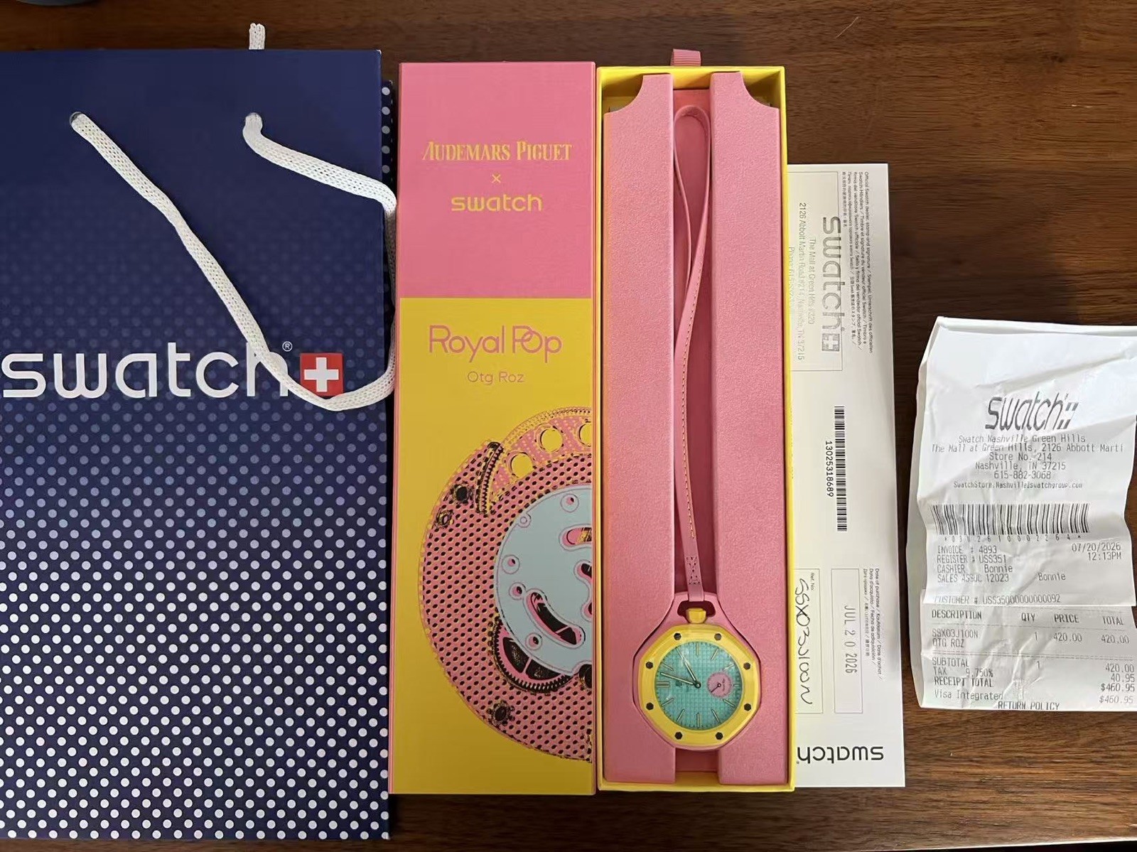 AUTHENTIC Swatch x AP Audemars Piguet Royal Pop Otg Roz- with receipt