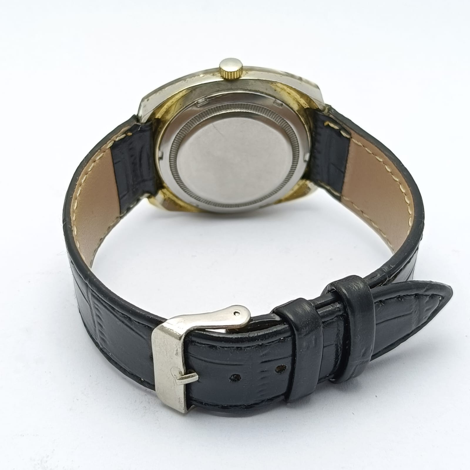 Favre-Leuba Genève Quartz Golden Dial Marble Bezel Vintage Men’s Watch