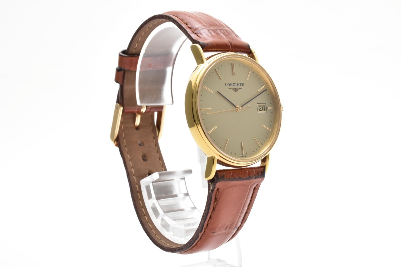 ▶️ LONGINES Grandes Classiques L4.720.2 Quartz Gold Date 33mm Men’s Watch Swiss