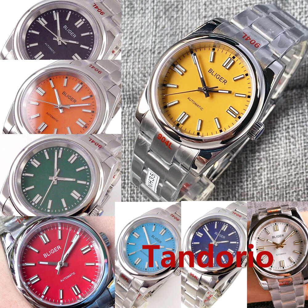 Bliger Polished 36mm/39mm Sapphire Glass NH35 PT5000 Automatic Men Watch Oyster