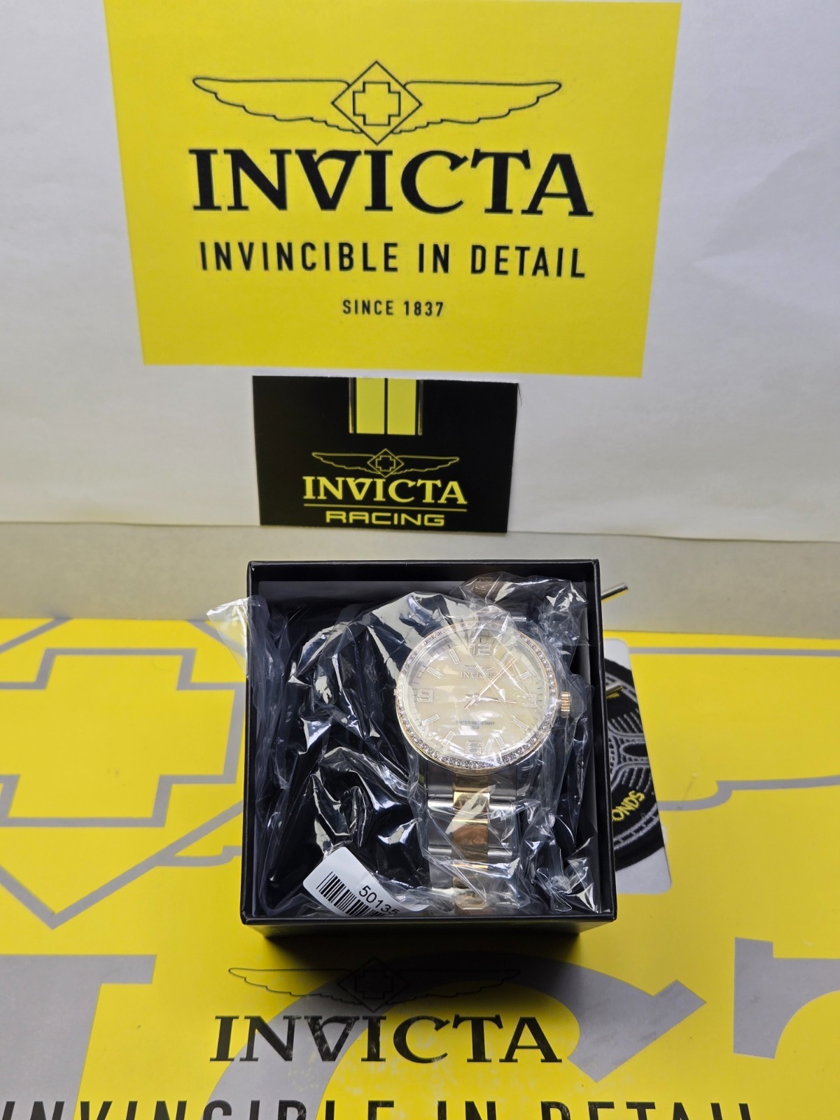 Invicta Specialty Lautus Unisex Watch w/Mother of Pearl, 38mm. Gold, Steel NEW!!