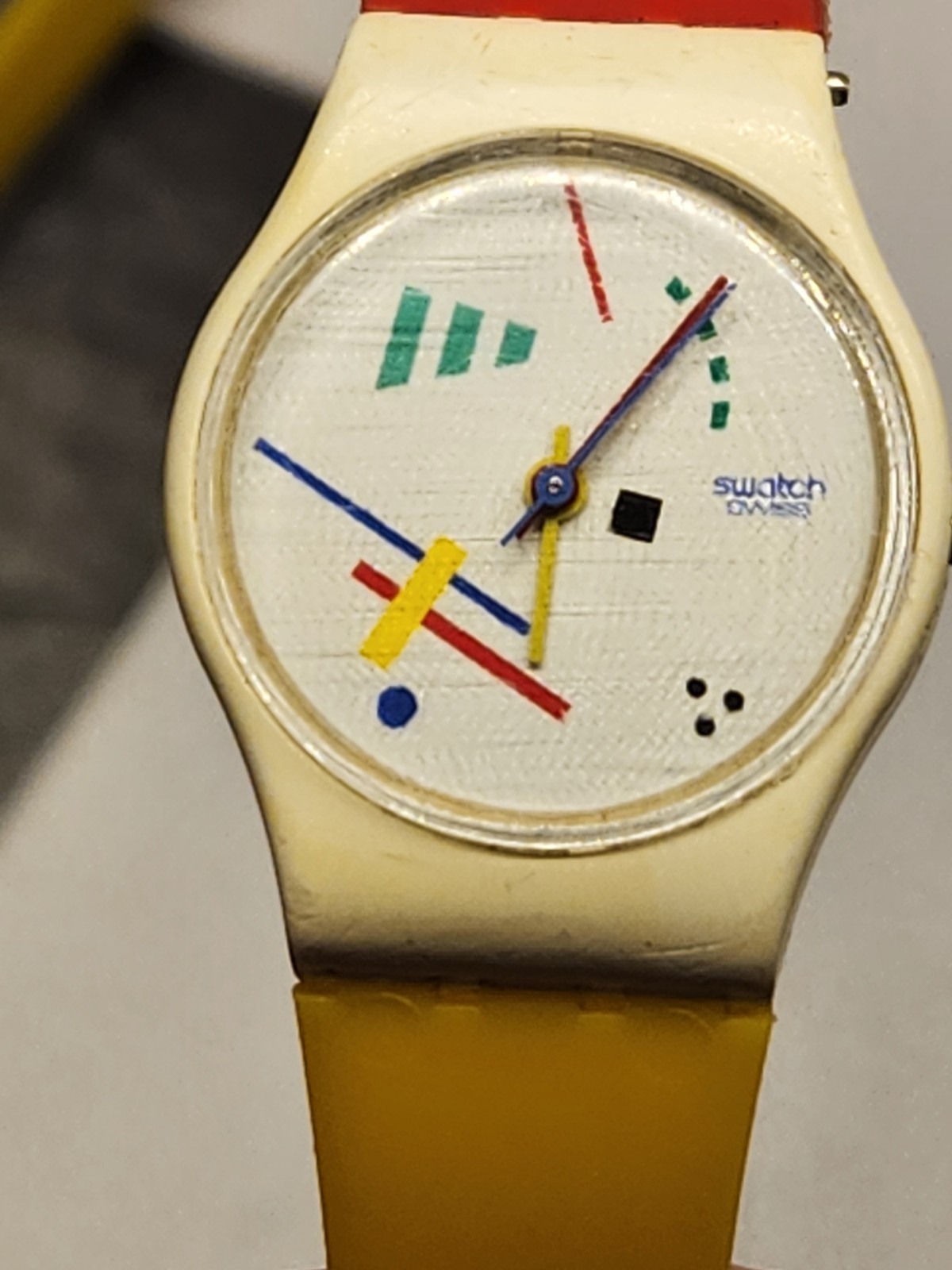 Vintage Swatch Watch Vasily model (LW111) 80s Style Geometric Vtg