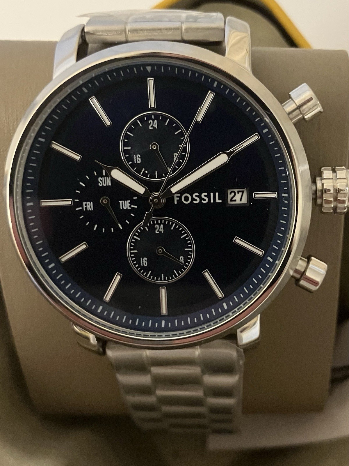 Fossil Rhett Quartz, Multifunction Blue Men’s BQ2846 Watch, Miyota JP15 Engine !