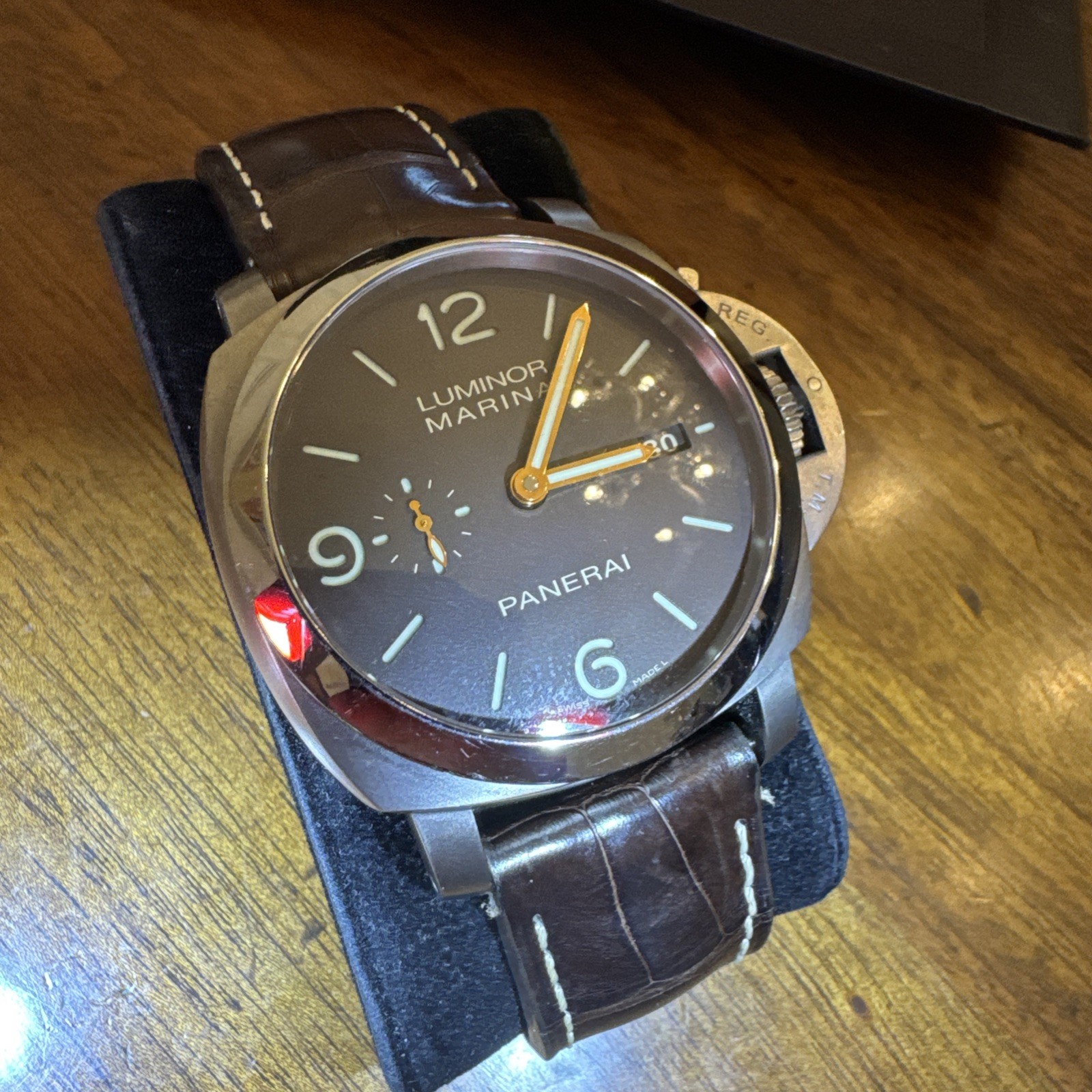 Panerai Luminor Marina 44mm Titanio Tobacco Brown PAM00351 Automatic Strap