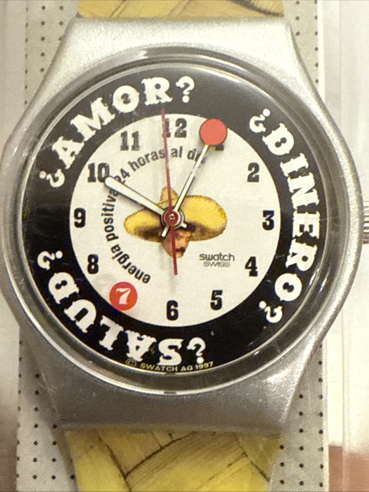 Vintage SWATCH SOMBRERO Watch GM143 Gent Line New With Case And Papers HTF 1998