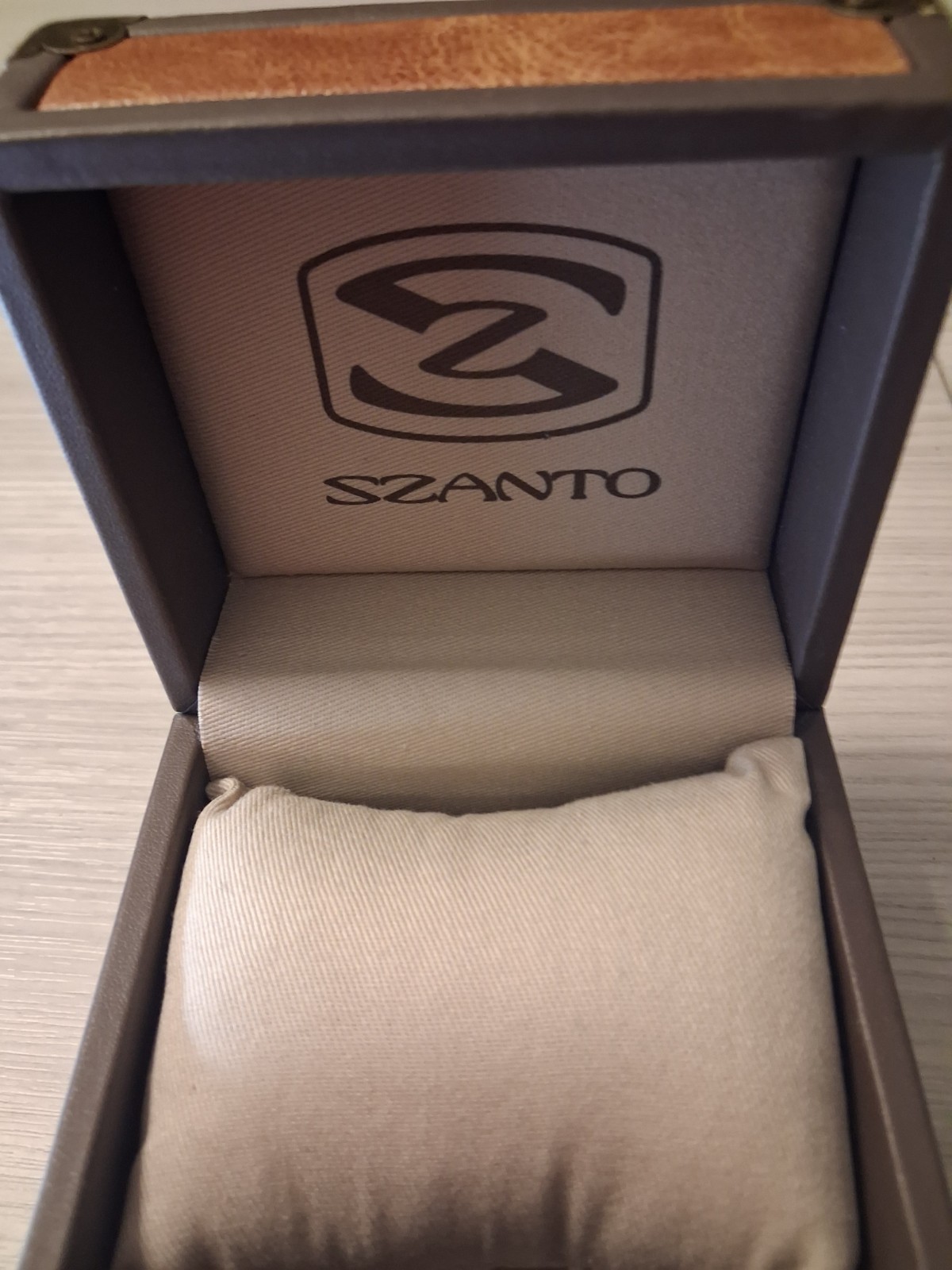 Szanto 6200 Series Automatic Men’s Watch 316L SS Black Dial Leather Box 100M