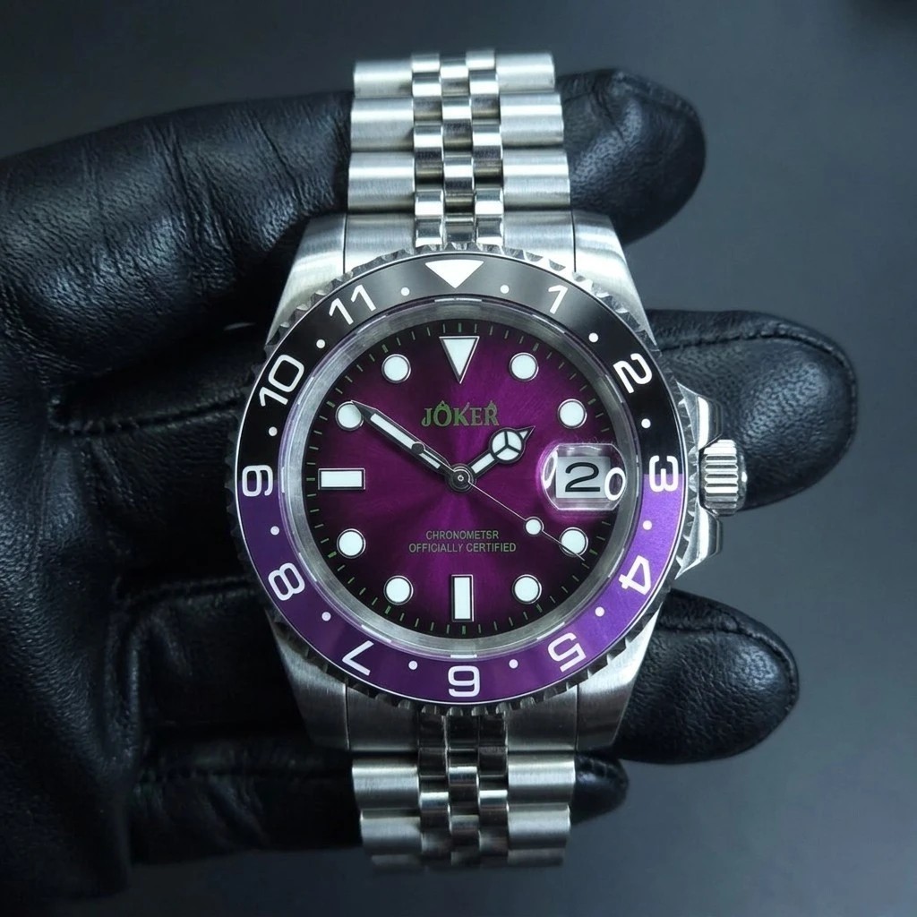 Handcrafted Custom-made Purple Black “Joker” Mod AUTOMATIC NH35 WATCH