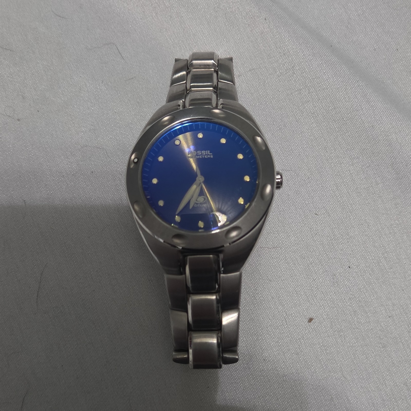 Fossil Blue Sport AM-3345 Blue Dial Stainless Steel Quartz 100m w/Box