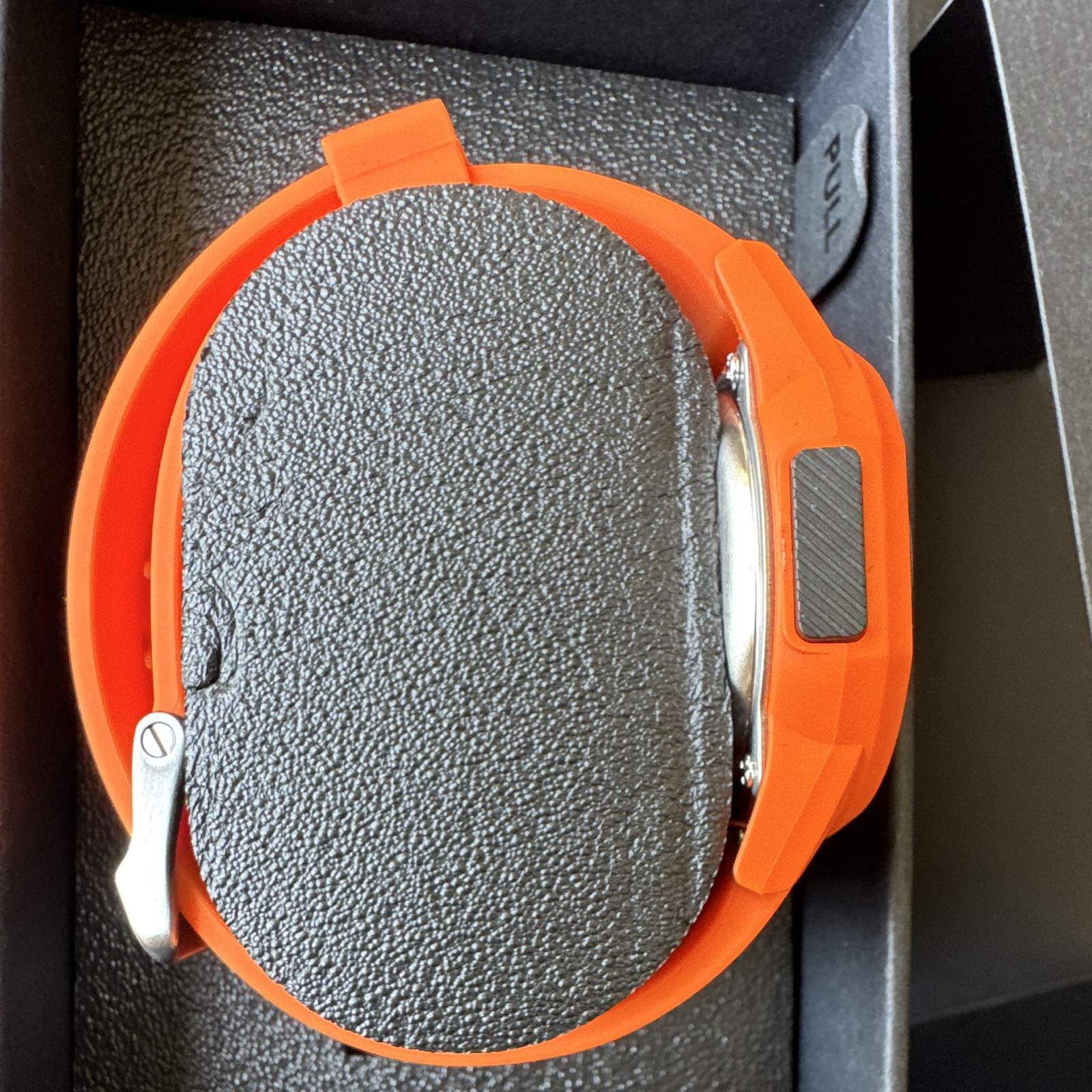 Nixon Disk Digital Quartz Watch 100m Orange Rubber Strap w Box