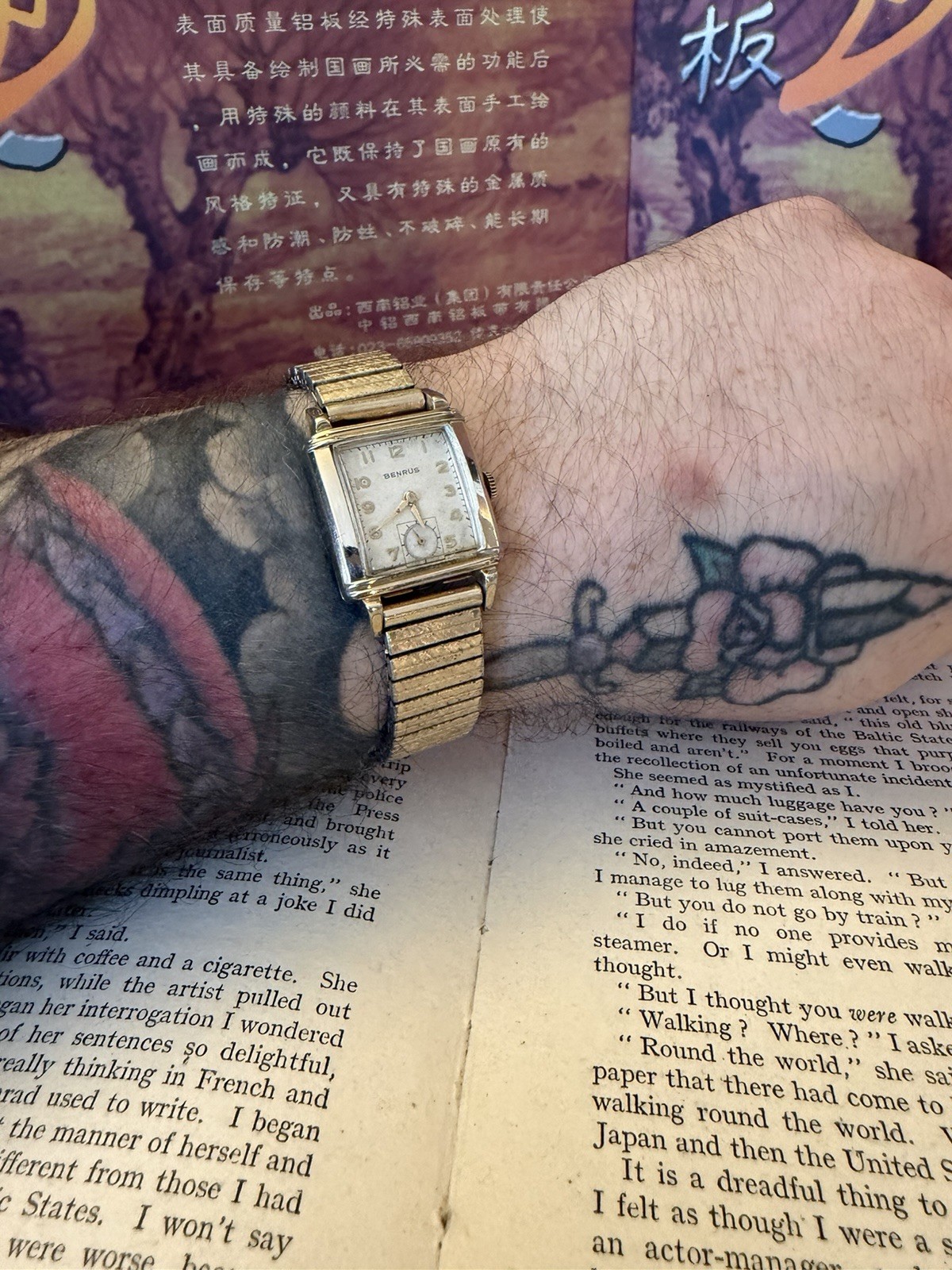 Benrus Vintage Tank Gold Filled Manual Wind on Champion GF Expansion Band