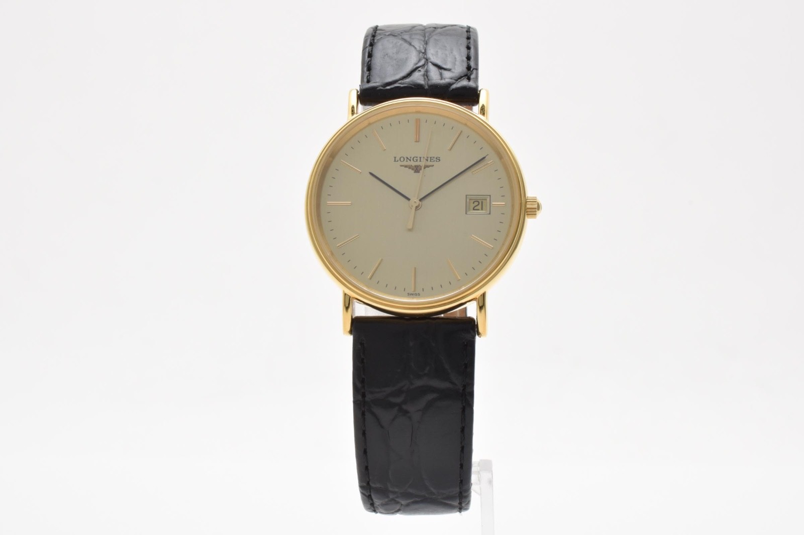 [MINT] Longines Grand Classic L4.720.2 33mm Gold Roman Date Quartz Mens Watch