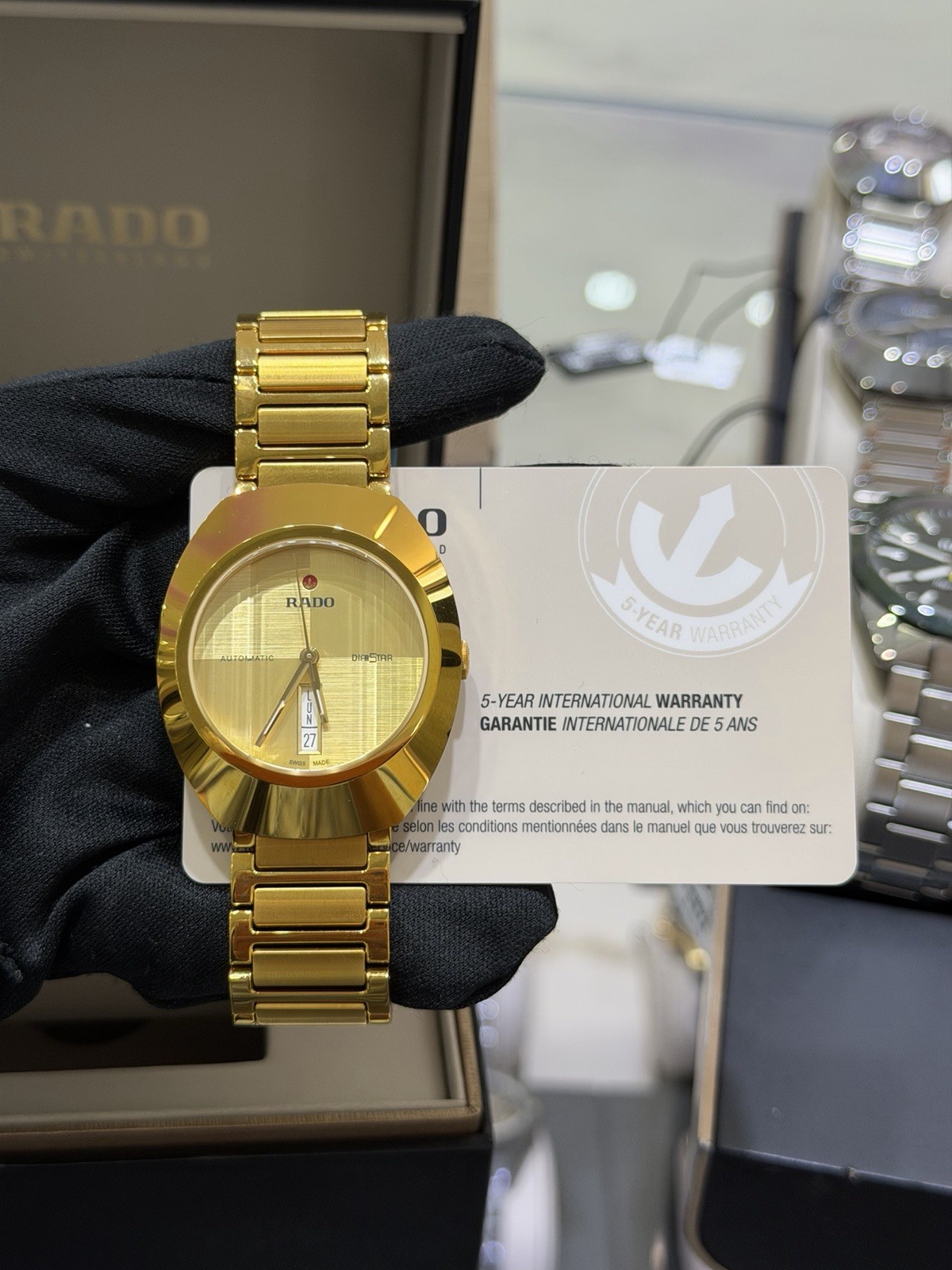 New Rado Original Automatic DiaStar Yellow Gold Tone Men’s Watch R12161253