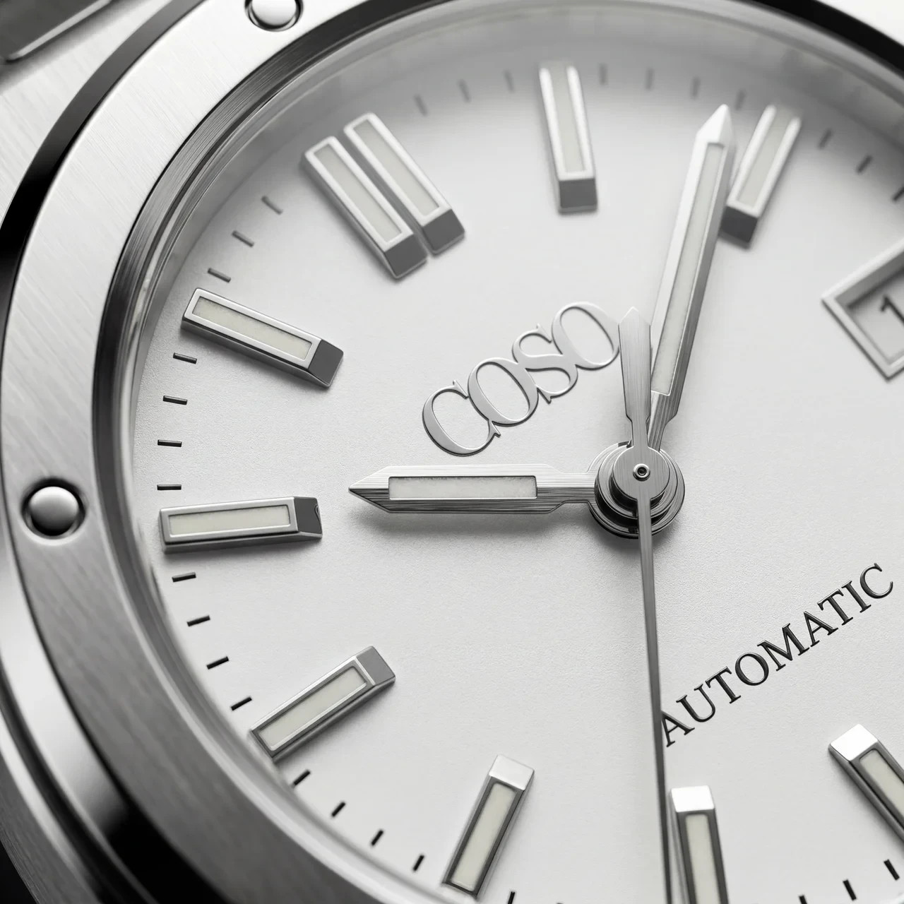 COSO Valtor Automatic Silver Dial Steel Black Rubber Strap