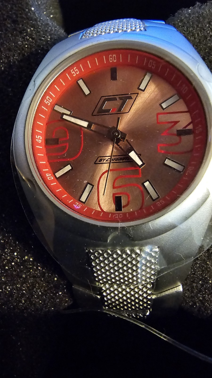 Chronotech CT, Silver, Pink Dial, New In Box W/ Card And Papers