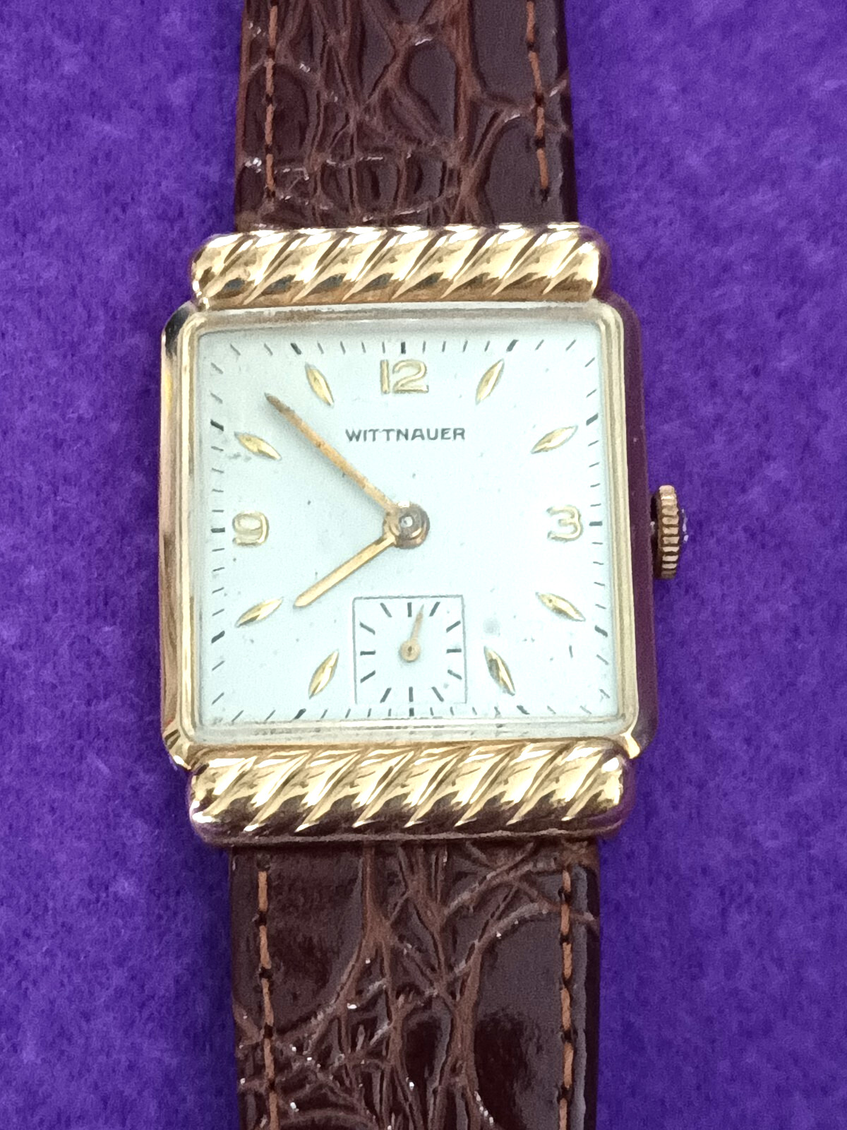 1950’s Wittnauer 10S 17 Jewel Manual Wind Fancy Rope Hood Lugs 10K GF Vintage