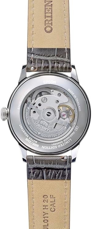ORIENT RN-BB0006N Bambino 38mm Gray Roman No Date Automatic Leather Watch