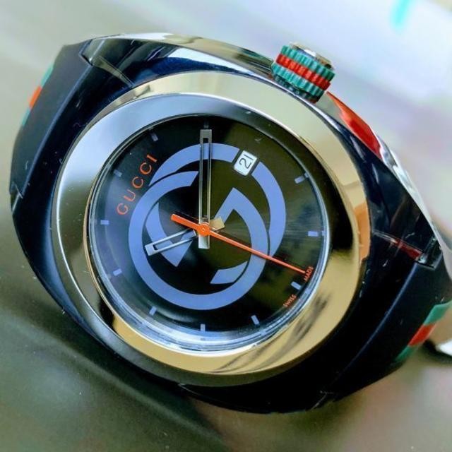 New Gucci Sync XXL YA137101 Men’s Quartz Rubber Band Watch From JAPAN
