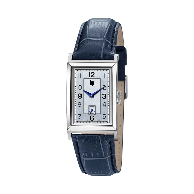LIP CHURCHILL T24 671279 Mens Blue Leather Strap White Analog Dial Watch 41.5 mm