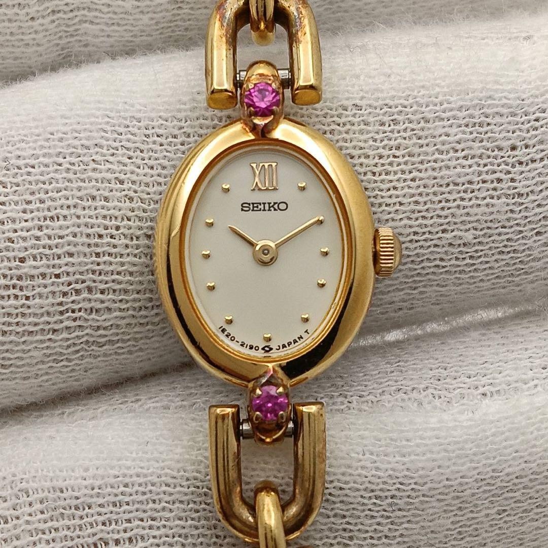 [New battery/operation] SEIKO 2P Ruby Breath Watch Gold Watch