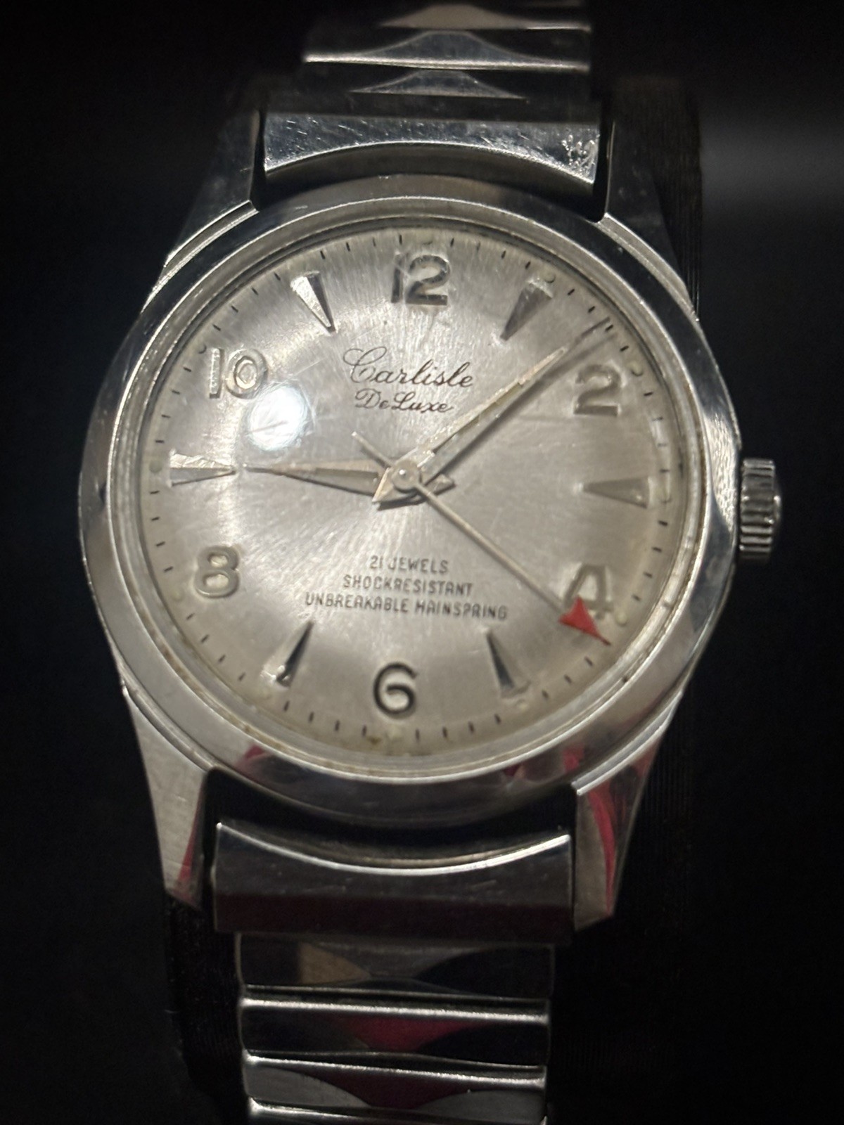 Vintage Carlisle De-Luxe Mechanical 21 Jewel Manual Wind Men’s Watch Runs