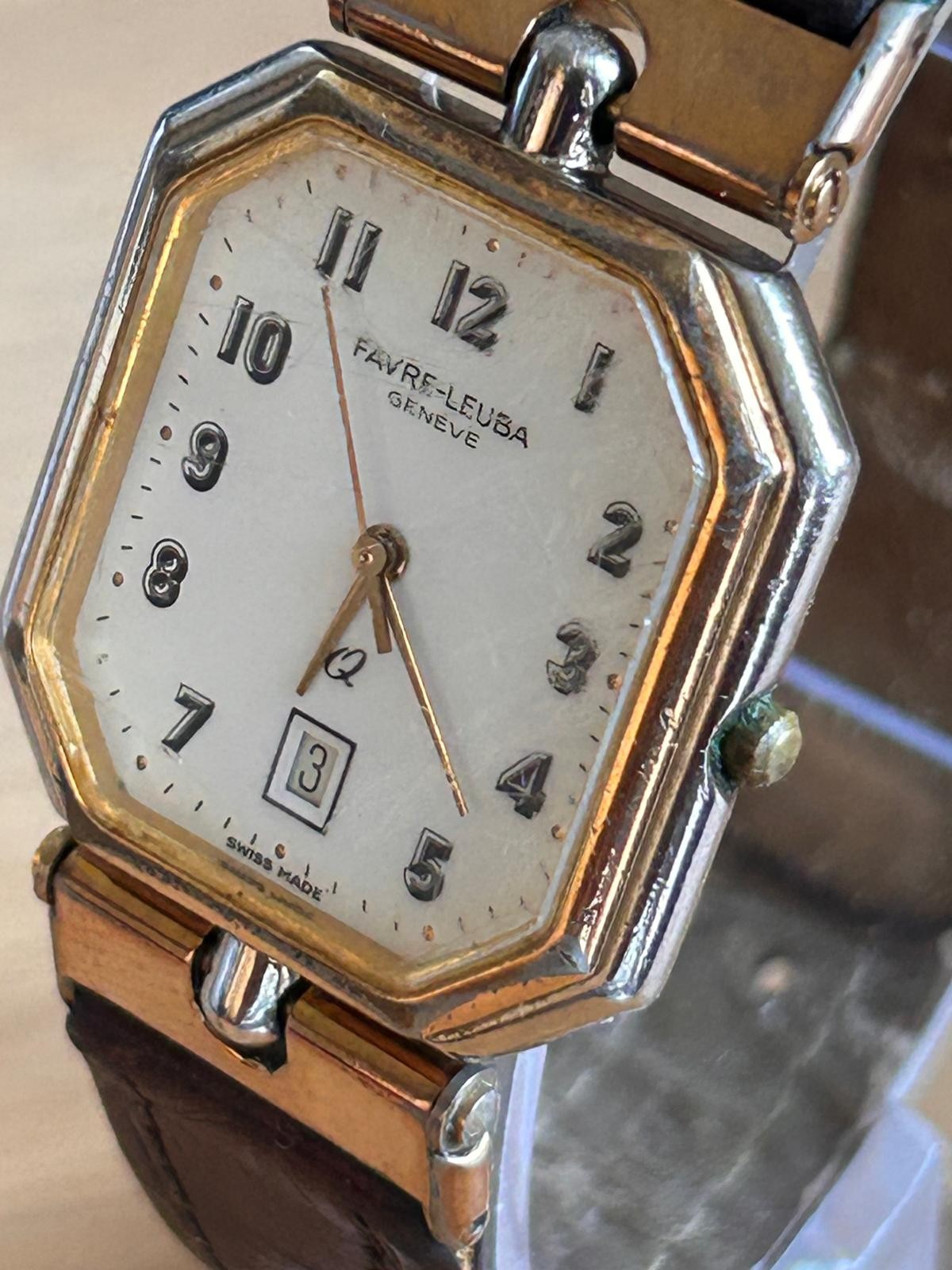 Favre Leuba Vintage Unisex Watch Quartz Swiss Made Very Rare 1981