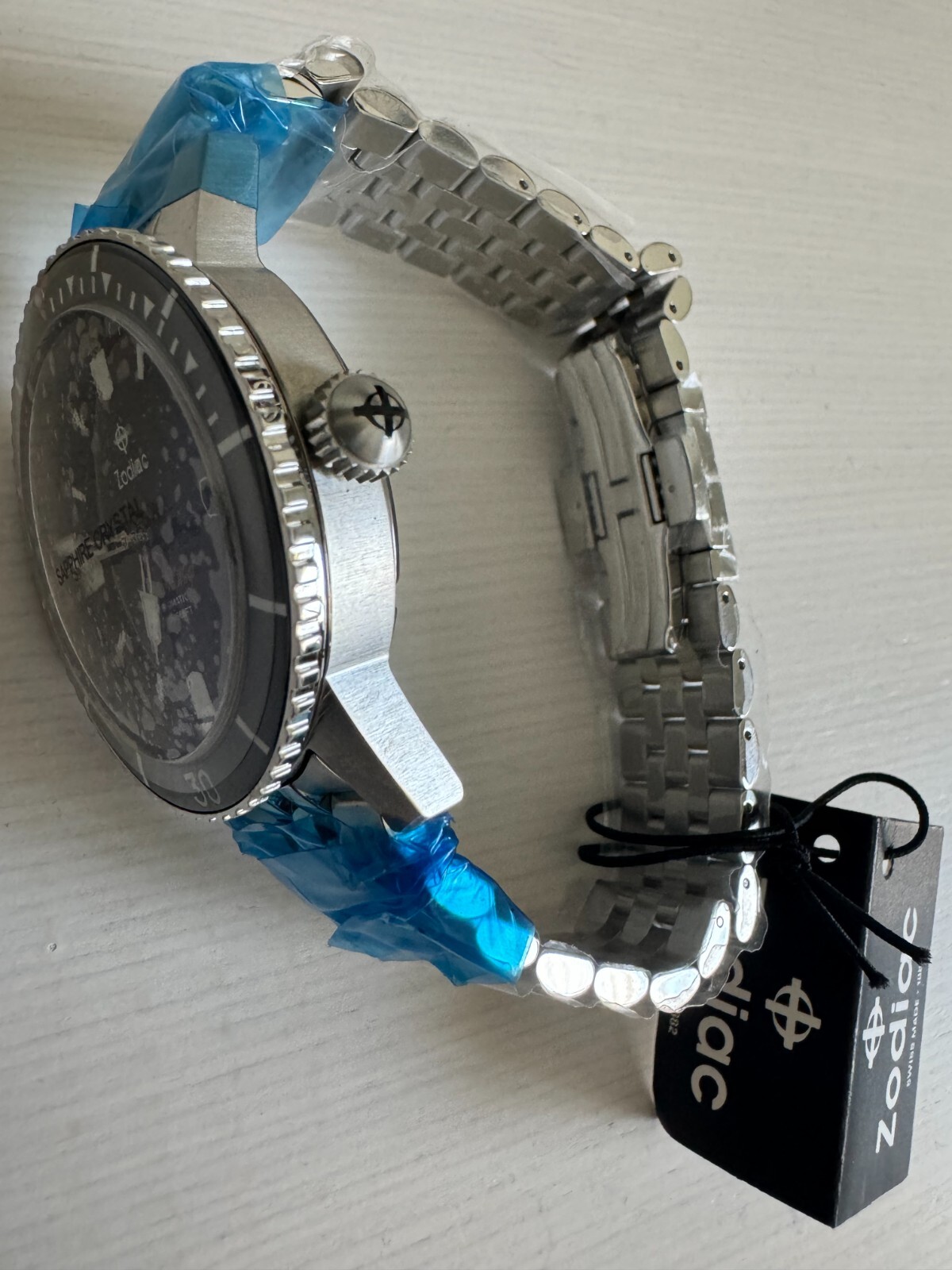 NEW Zodiac Super Sea Wolf 53 Compression Automatic Silver Black Watch ZO9288