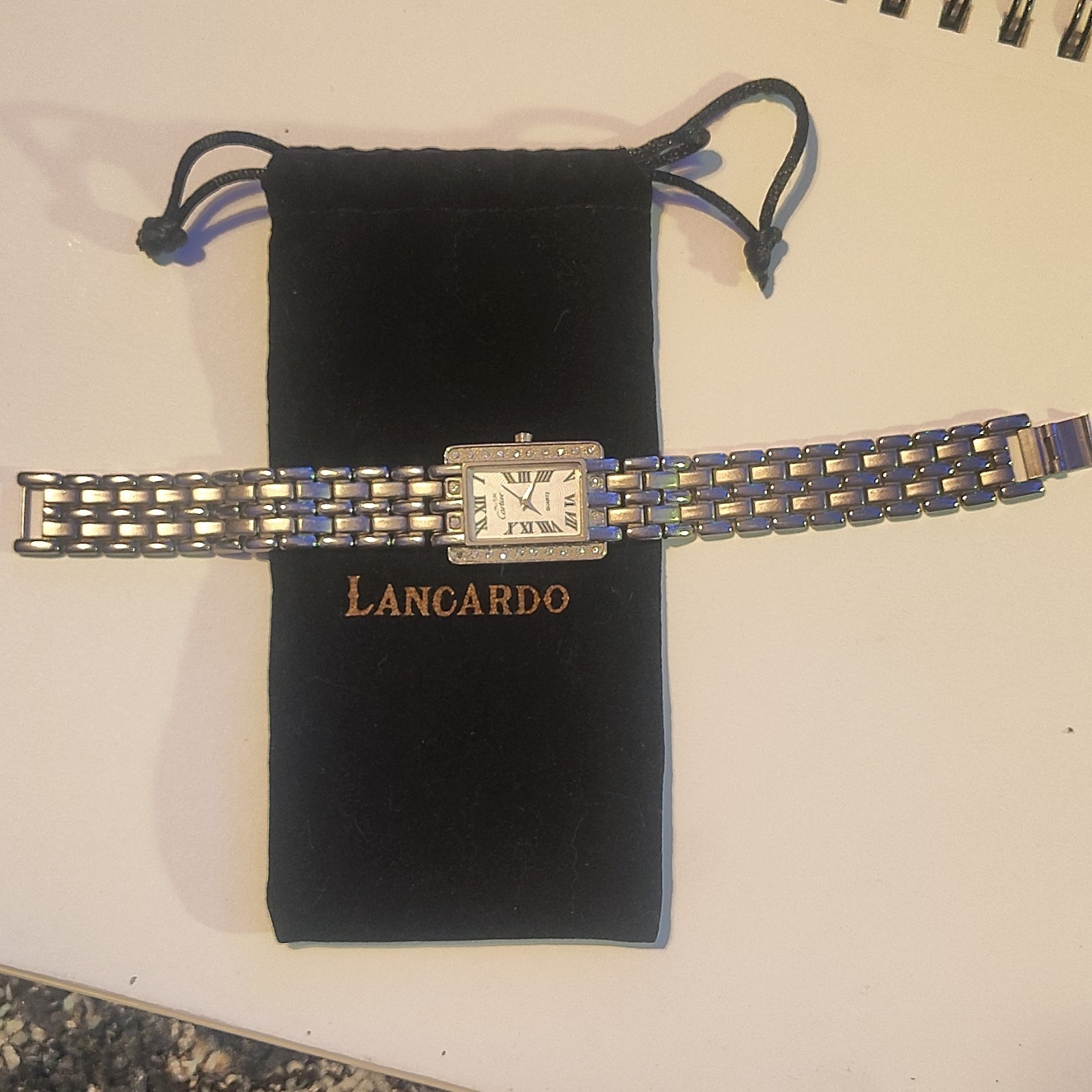 Lancardo Women’s Quartz Rectangle Watch Roman Numerals White Dial Silver