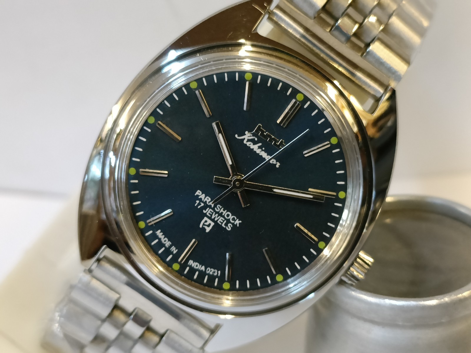 REFURBISHED HMT KOHINOOR 17J WINDING BLUE DIAL 0231 INDIA MEN’S WORKING