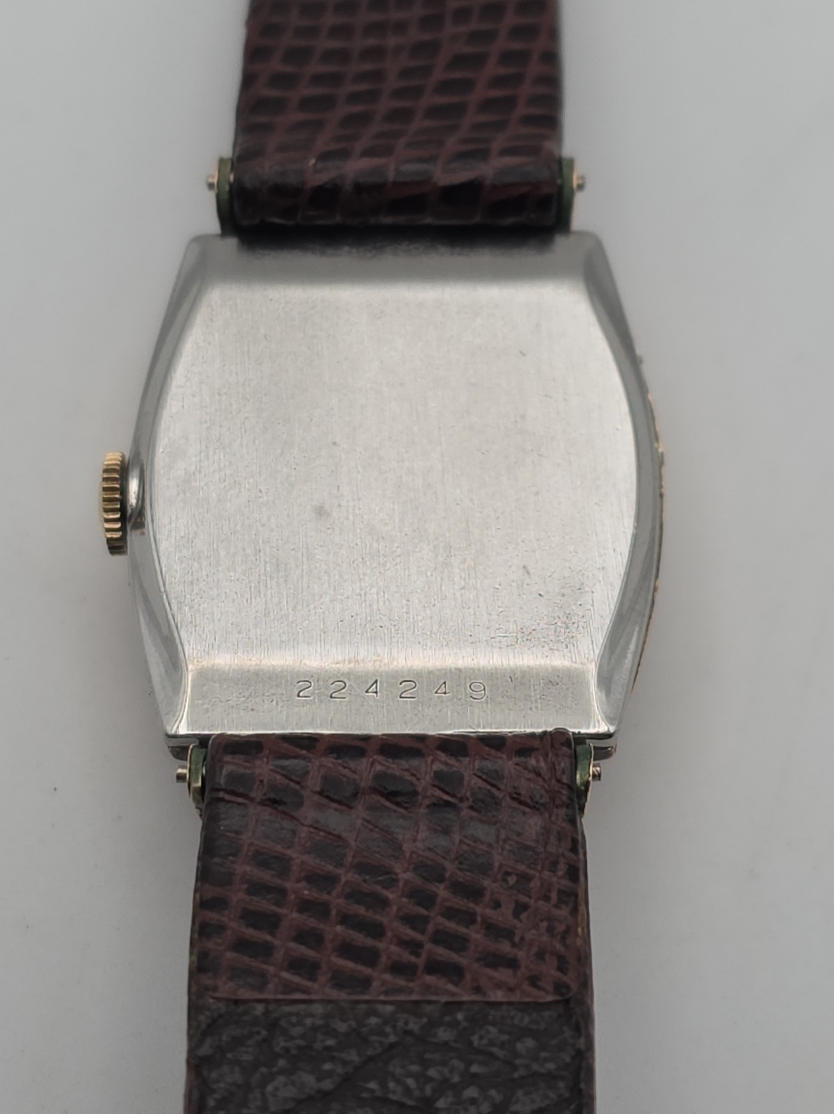 Vintage Benrus Three-Tone Tank Watch Copper Salmon Dial Hooded Lugs RUNNING