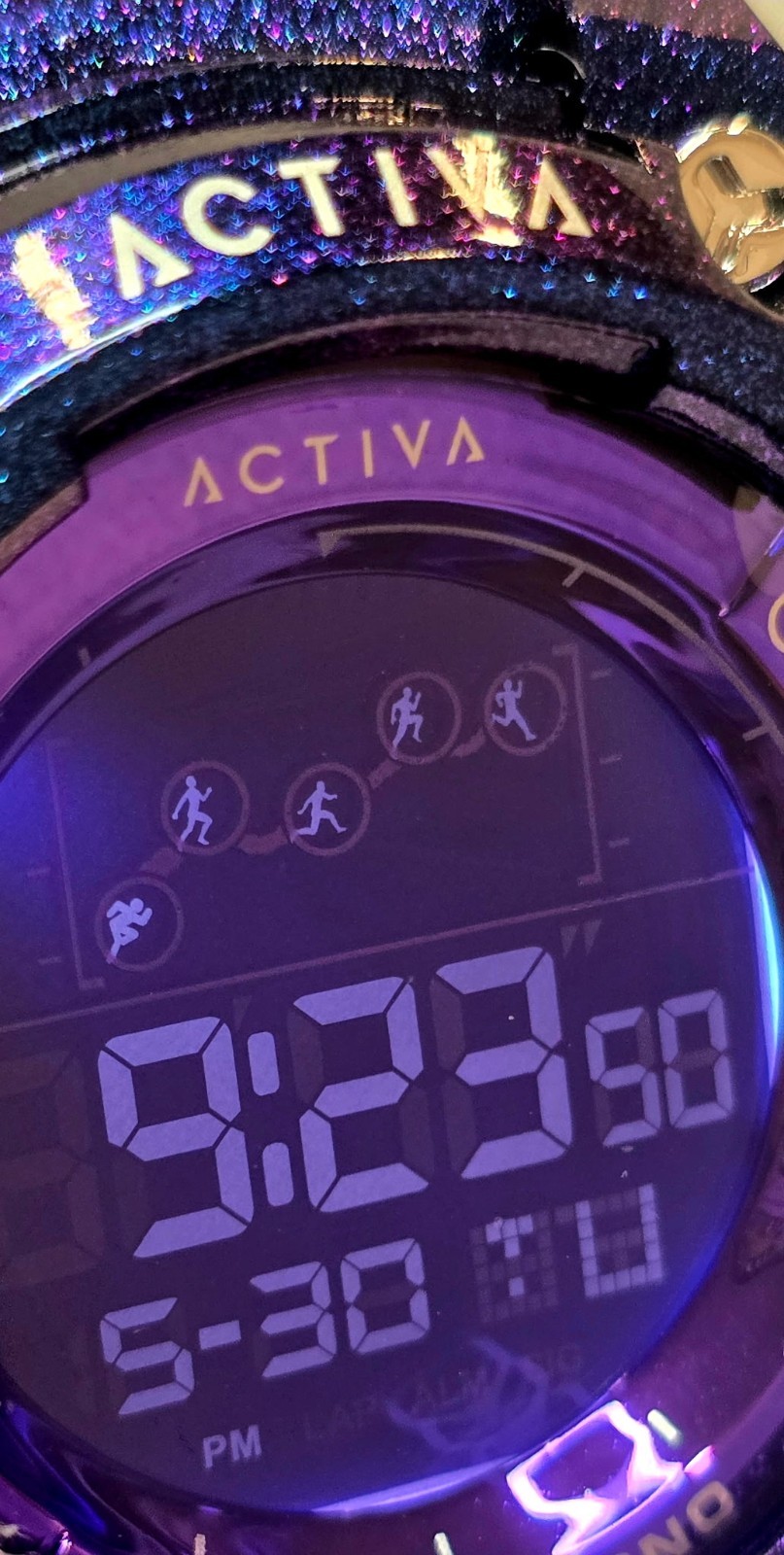 Activa Sport Digital Quartz Chronograph Blue/Purple Resin 30M w/Box