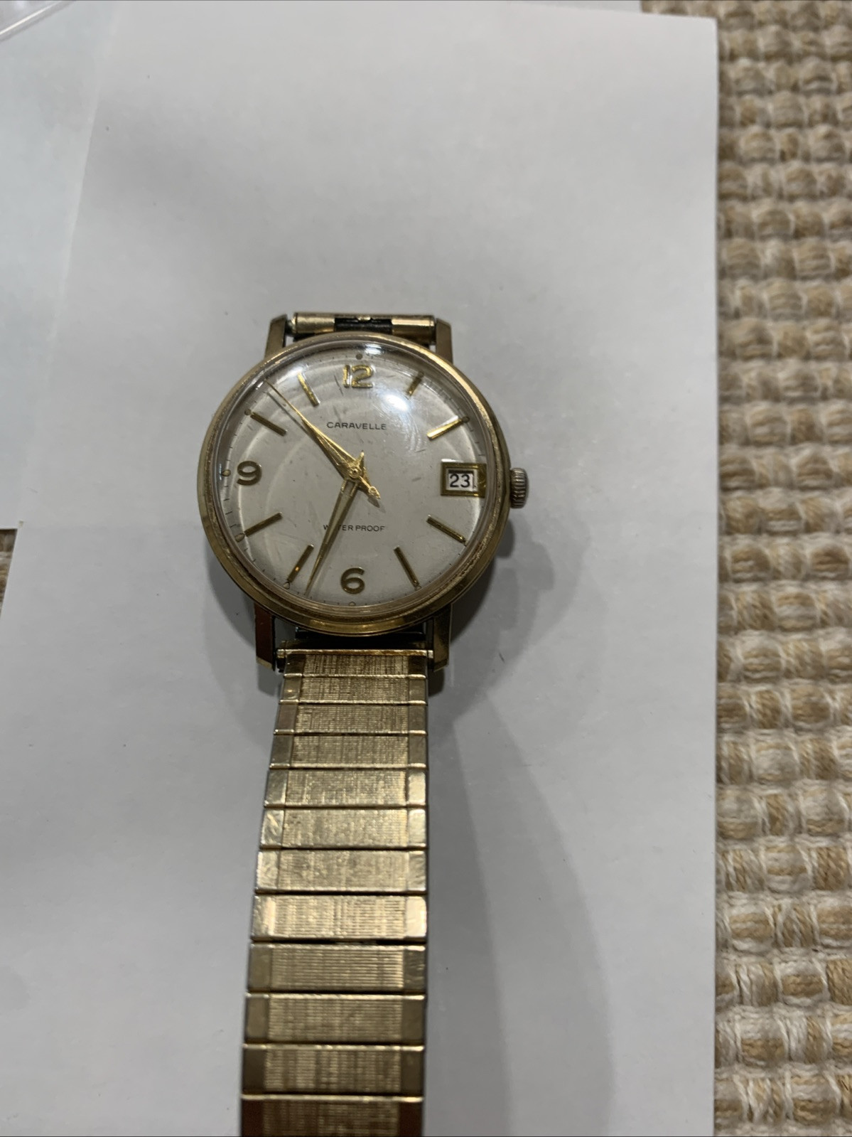 Vintage M5 Caravelle Waterproof Hand Wind Mechanic Watch w/Date