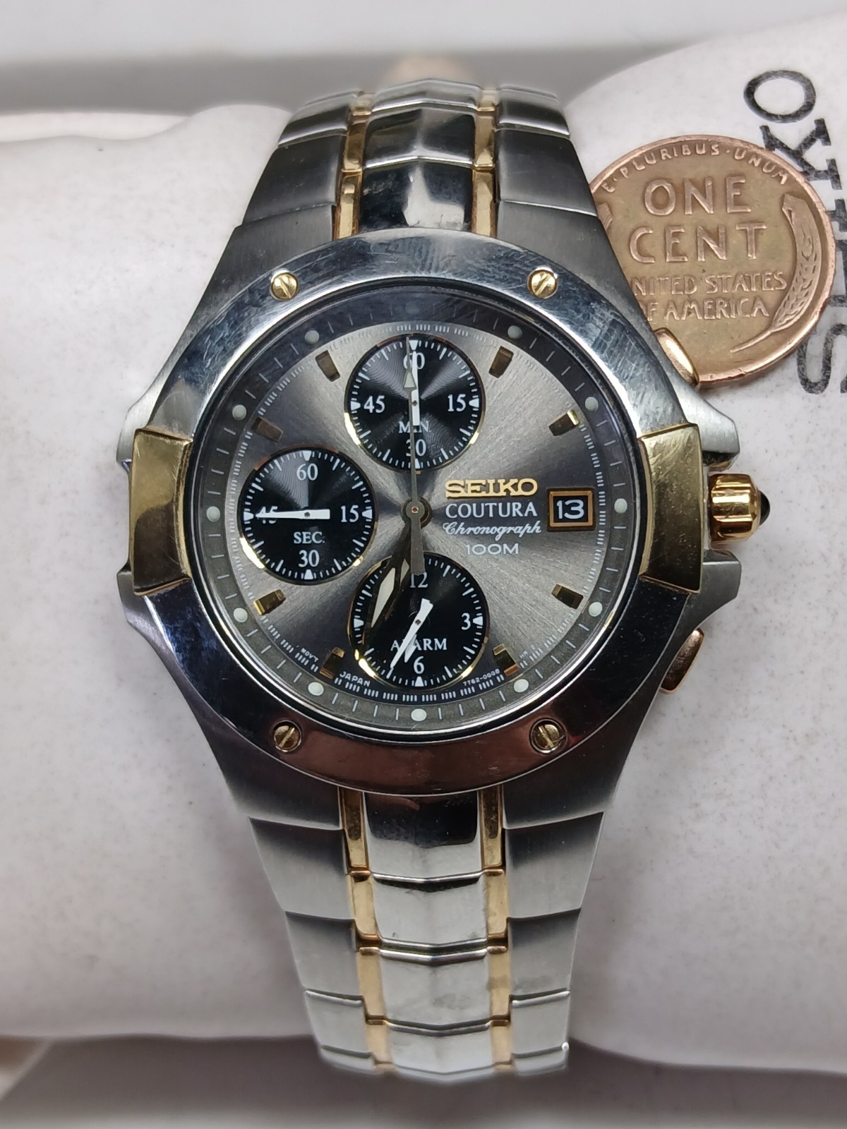 Seiko Coutura 7T02-0FA0 2 Tone Stainless Steel Mens Quartz Watch