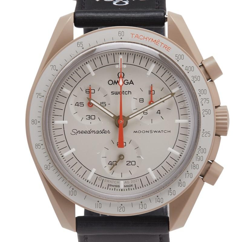 OMEGAｘSwatch “Mission to Jupiter” SO33C100 Bioceramic Quartz Round Beige M