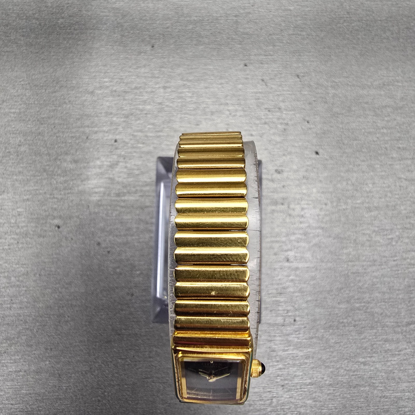 Citizen CQ Watch Women 13mm Black Dial Gold Tone Rectangle 2200-S11917 New Batt