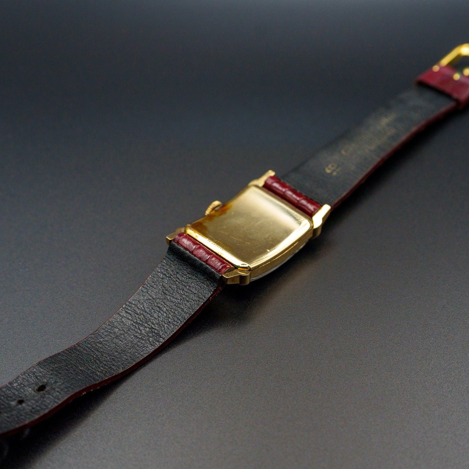 RARE True Gruen Curvametric Precision 1950 Manual, Gold Case, Red Strap, RUNNING